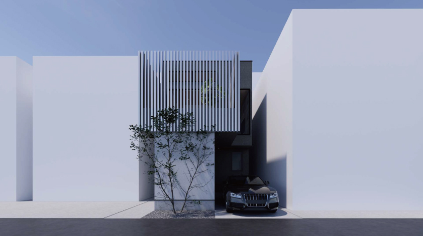 2色の外壁が描くコントラスト