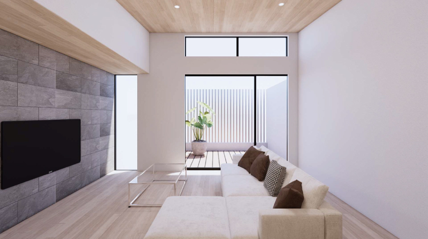 木とタイルが織りなす唯一無二の空間